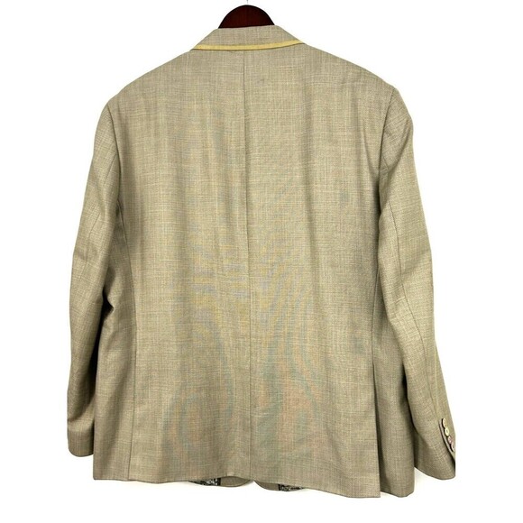 Tallia Mens Sz 48R Green Tan Blazer Two Button Single Breasted Formal Preppy Hng - Picture 6 of 12